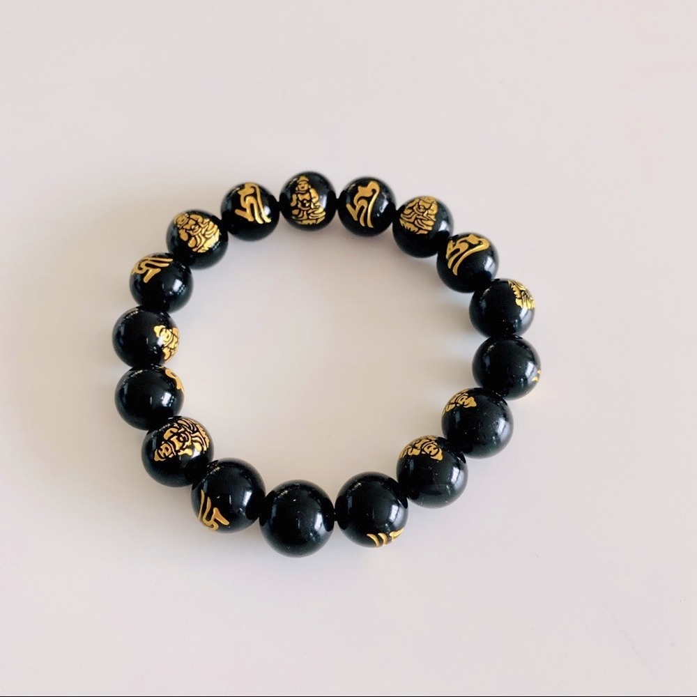 Elastic Black Stone Bracelet